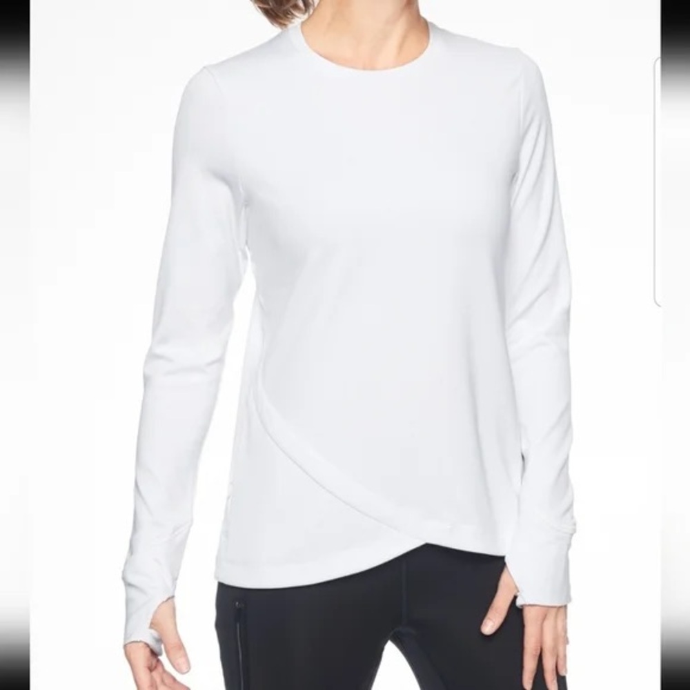 Athleta Bootcamp Crew, Plush Tech Fleece, XL, White